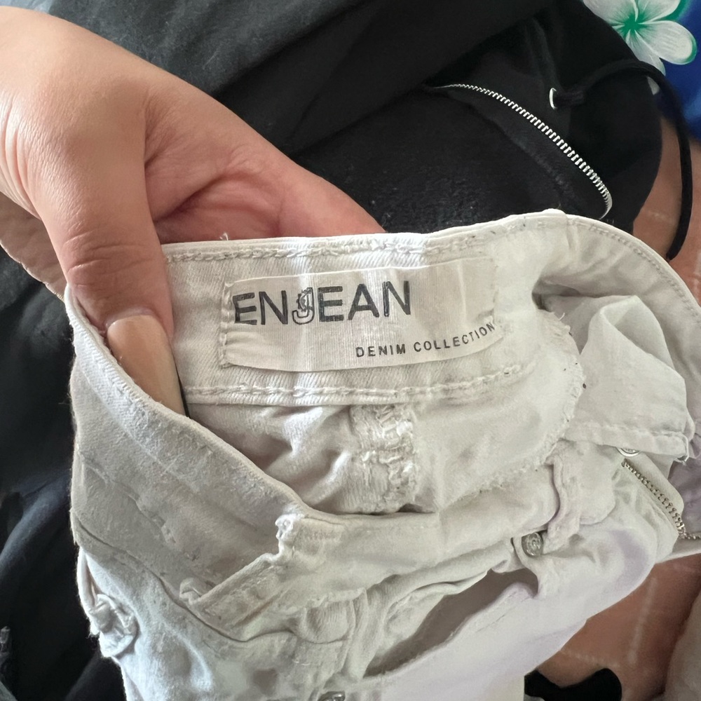 Enjean white distressed skinny jeans